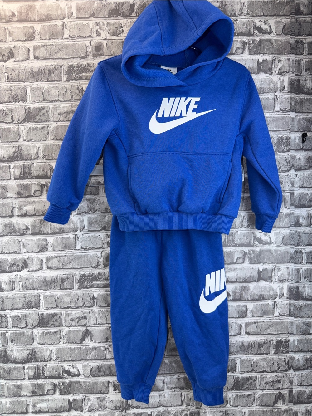 Baby boy's Nike Royal‎ Blue Hoodie & Joggers Set with White Logo